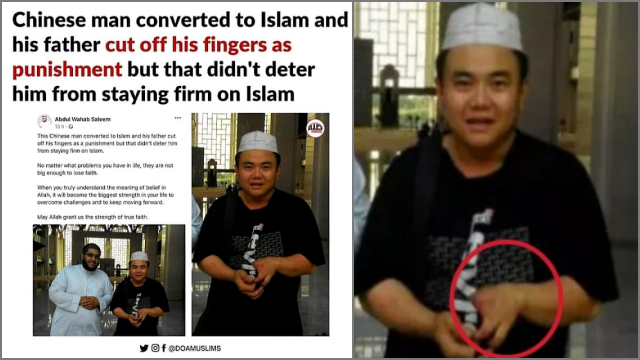 Kisah Haru Pria Keturunan China Jadi Mualaf, Tetap Teguh meski Jari-jari Tangannya Dipotong Ayah