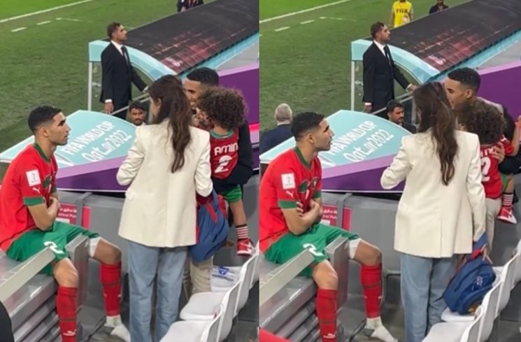 Potret Manis Pemain Maroko Rayakan Kemenangan Bareng Keluarga (Twitter/@GOALAfrica)