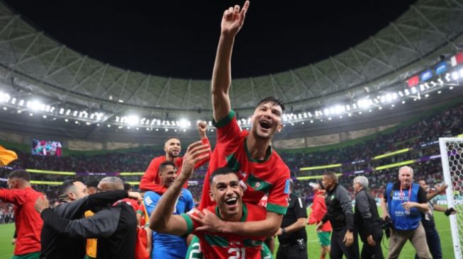 Terekam! Keharuan Selebrasi Pemain Timnas Maroko di Piala Dunia 2022