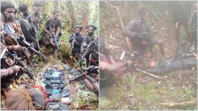 Sadis! TPNPB-OPM Perlihatkan Foto Tengah Todong Senjata ke Jenazah Anggota TNI