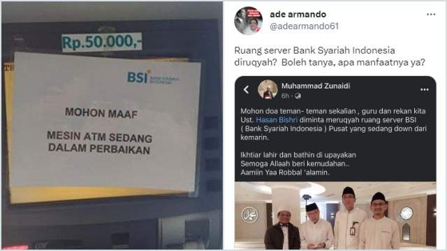 Viral Postingan Ruang Server BSI Di-ruqiyah akibat Serangan Siber, Netizen: Njirr...