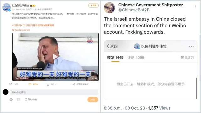 Cuitan Konsulat Israel Tuai Hujatan Warganet China: Orang Normal akan Mendukung Palestina