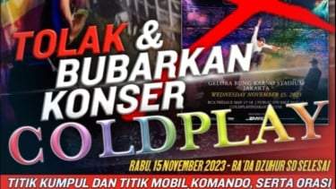 Gerakan Nasional Anti LGBT Bakal Turun Aksi dan Jihad ketika Ada Kampanye LGBT di Konser Coldplay