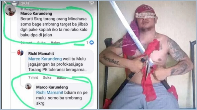Marco Karundeng Ancam Serang Siapapun yang Berjilbab dan Berkopiah, Netizen: Polisi Harus Segera Bertindak