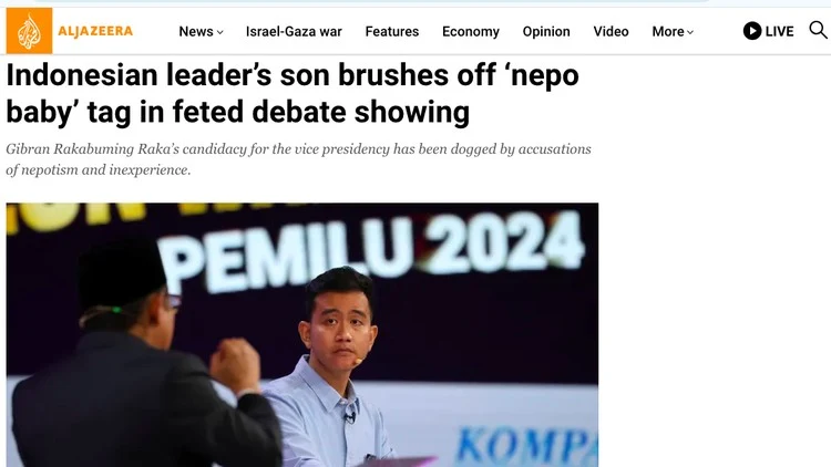 Media Asing Labeli Gibran: Nepo Baby