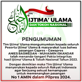 AMIN Tandatangani Pakta Integritas Ijtima Ulama: Menangkan AMIN di Pilpres 2024!