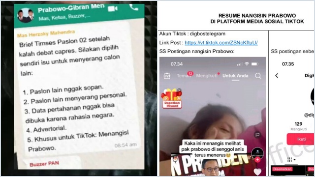 Screenshot-an Grup WA Suruh Buzzer Tangisi Prabowo Viral, Begini Tanggapan Jubir