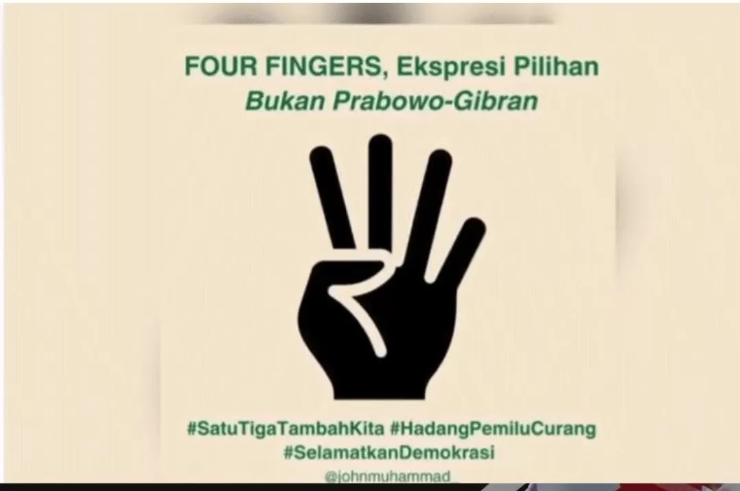 Salam Empat Jari dan Tagar #AsalBukanPrabowo Trending di Medsos