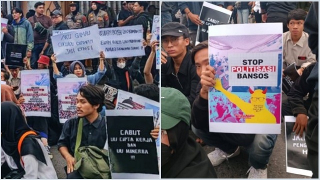 Poster Kritik di Aksi Gejayan Memanggil: 'Gamau Cucuku Dipimpin Jan Ethes'