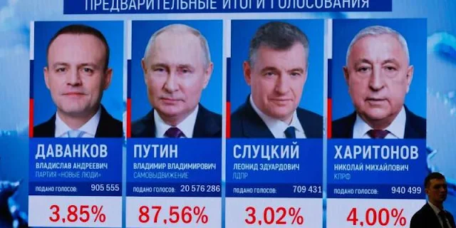 Tak Tertandingi, Putin Menang Telak di Pilpres Rusia