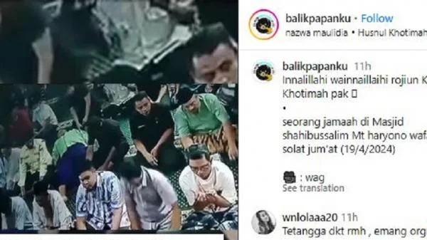 MasyaAllah! Jemaah Masjid di Balikpapan Meninggal usai Sholat Jumat