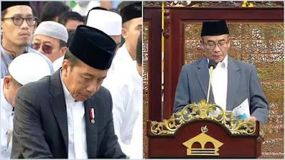 Hasyim KPU jadi Khatib Id Depan Jokowi, Singgung Banyak Sifat Kebinatangan pada Manusia