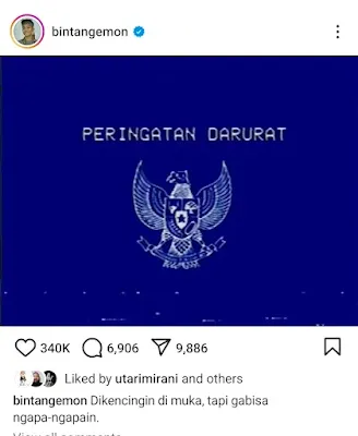 Ikut Unggah Peringatan Darurat, Komika Bintang Emon: Dikencingin di Muka, tapi Nggak Bisa Ngapa-ngapain