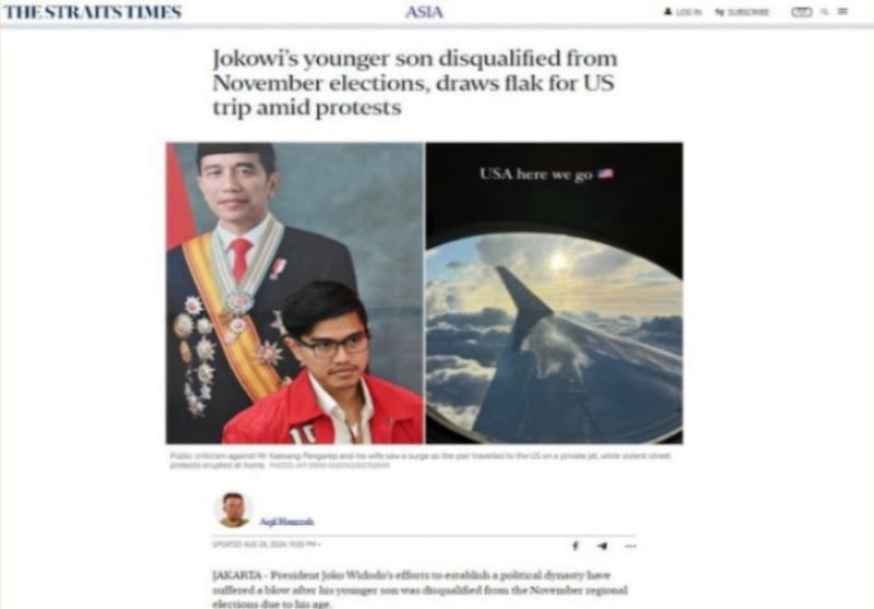 Gegara Naik Jet Pribadi, Media Singapura Beritakan Gelagat Aneh Kaesang dan Jokowi