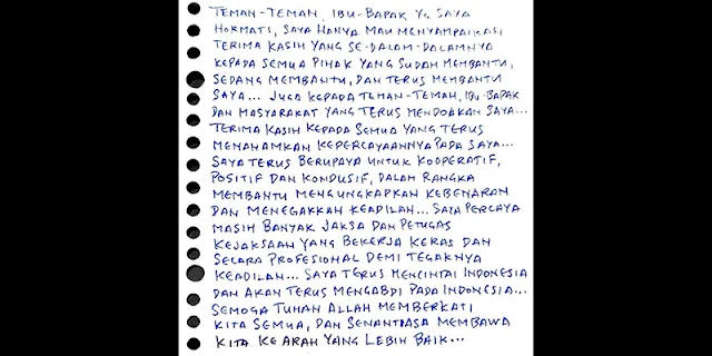 Surat Tom Lembong dari Dalam Penjara