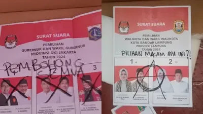 Surat Suara yang Ditandai Coretan Kritis, Bukan Dicoblos