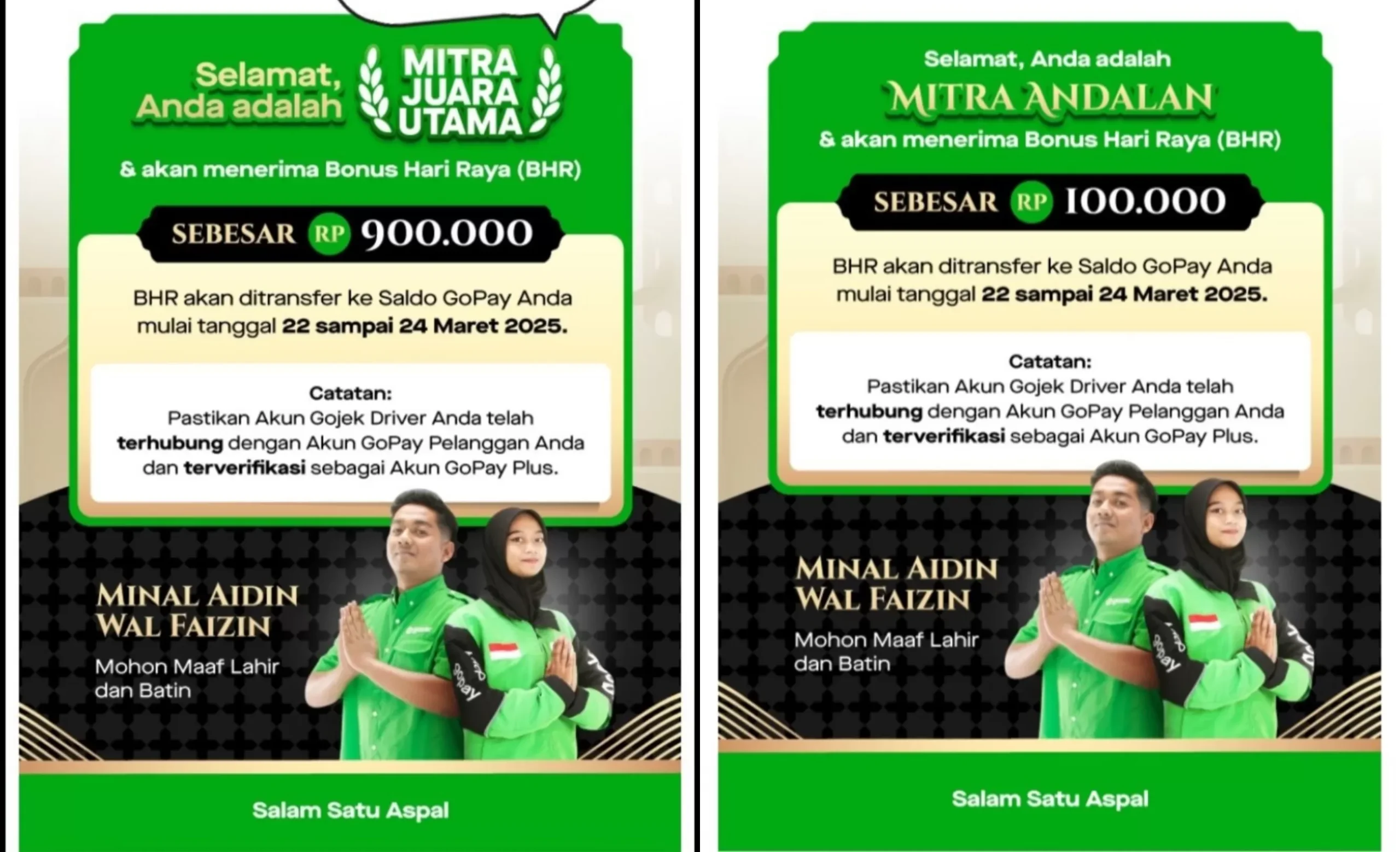 Ilustrasi: Ojol bagi-bagi tangkapan layar perolehan THR mereka. (Platform X).