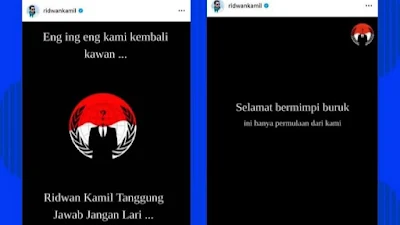 Instagram Ridwan Kamil Diretas, Muncul Pesan Misterius Tanggung Jawab Jangan Lari