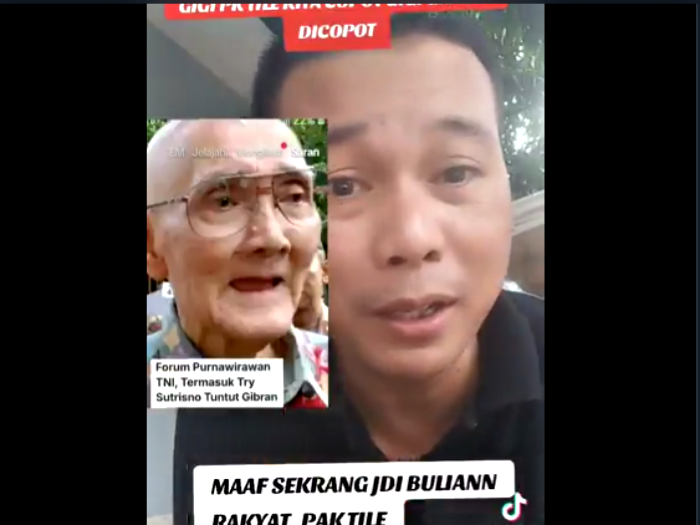 Viral! Jend (Purn) Try Sutrisno Diancam dan Dibully Pendukung Gibran