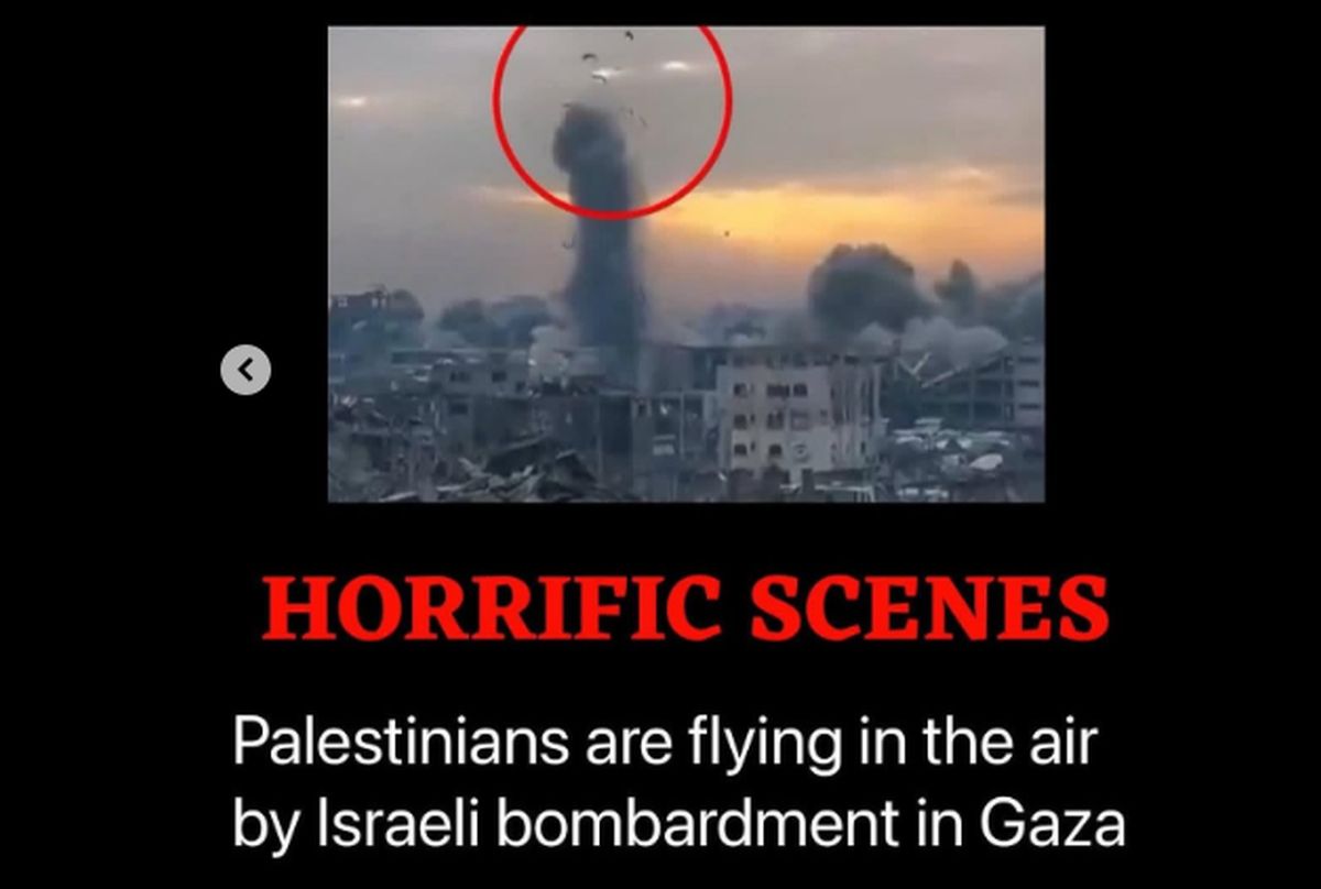 Heboh Mayat Warga Gaza Terbang di Udara Akibat Bom Israel, Dunia Geram: Anak-anak Tercampak ke Langit!