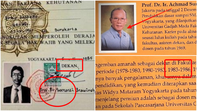 Perihal Ijazah Jokowi: Prof Sumitro Menjabat Dekan pada 1985, tapi Prof Soenardi Tandatangani Ijazah Jokowi?