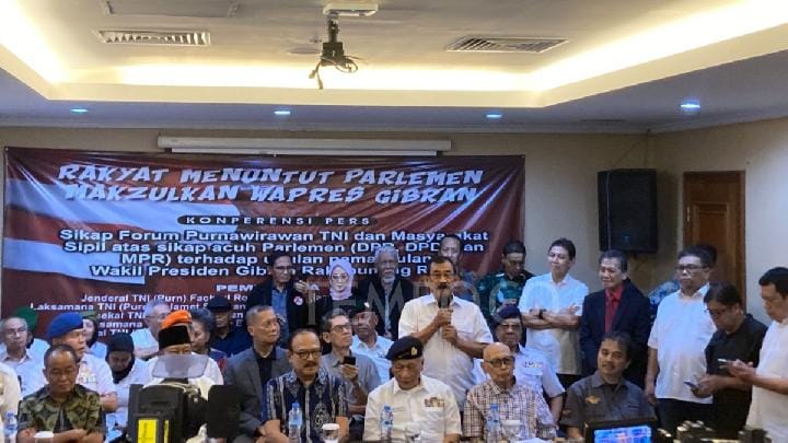 Forum Purnawirawan TNI Ultimatum DPR: Usulan Pemakzulan Gibran Tak Direspons, Kami Geruduk!