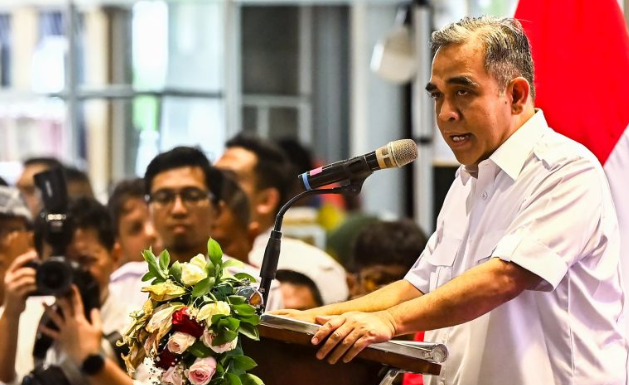 Ketua MPR Ahmad Muzani memberikan sambutan pada perayaan HUT Ke-17 Partai Gerindra di Kompleks Parlemen, Senayan, Jakarta, Kamis (6/2/2025). Puncak perayaan HUT Ke-17 Partai Gerindra akan digelar pada 15 Februari 2025 mendatang. ANTARA FOTO/Rivan Awal Lingga/foc.