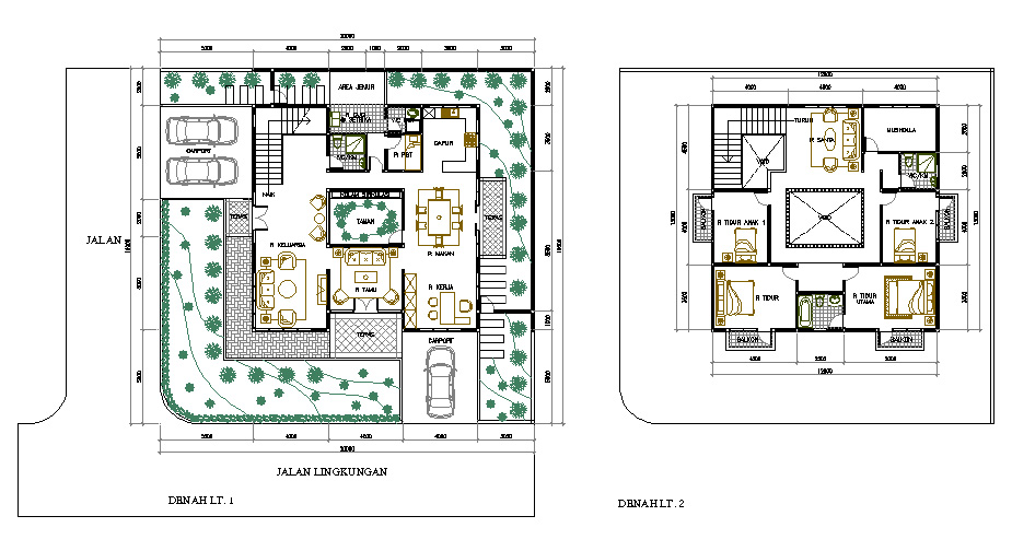 Desain Rumah Tropis Sudut 