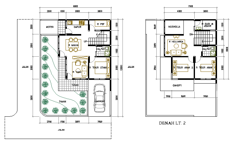 Desain Rumah di Lahan Sudut 124 m
