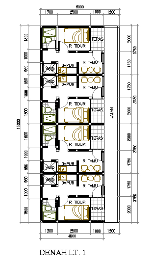Desain Rumah Petakan di Lahan 6x15 M2