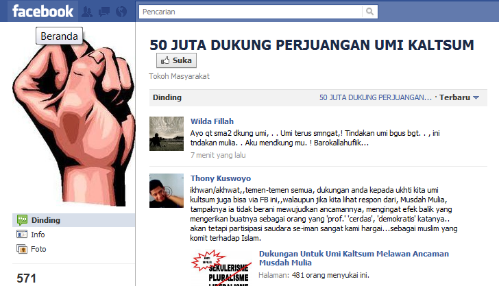Perang Masih Berlanjut, Yang Mendukung Umi Kaltsum Ada 50 Juta Orang