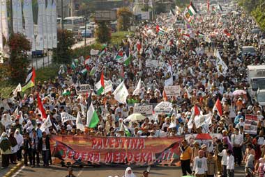 Aksi Solidaritas PKS untuk Rakyat Palestina di Silang Monas