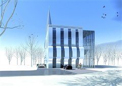 Rancangan disain bangunan Islamic Center Warsawa