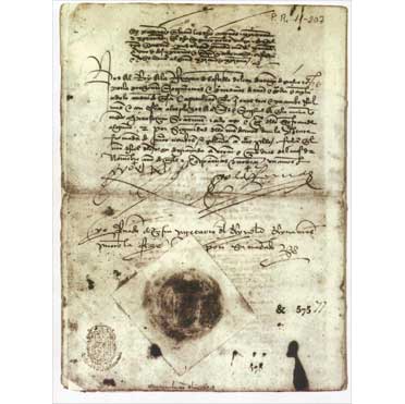 Perjanjian penyerahan Granada antara Abu Abdillah Al Shaghir diwakili menterinya Abul Qasim dengan Fernando dan Isabela.