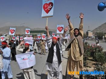 Demonstran Afghanistan Protes Kartun Nabi Muhammad Buatan Perancis